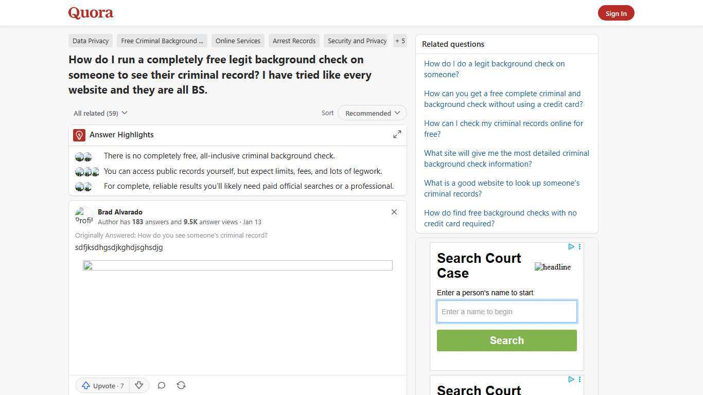 How to run a completely free legit background check on someone to see their criminal record - Quora